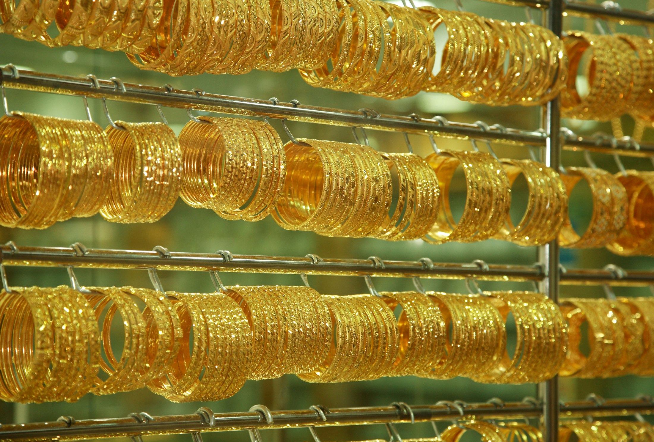 Gold bangles and jewellery for bespoke packaging