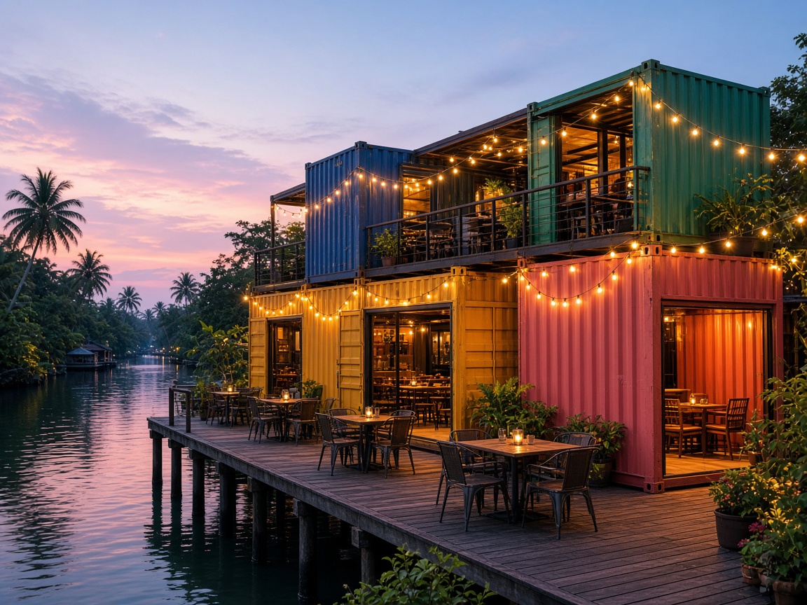 Container dining on the canal