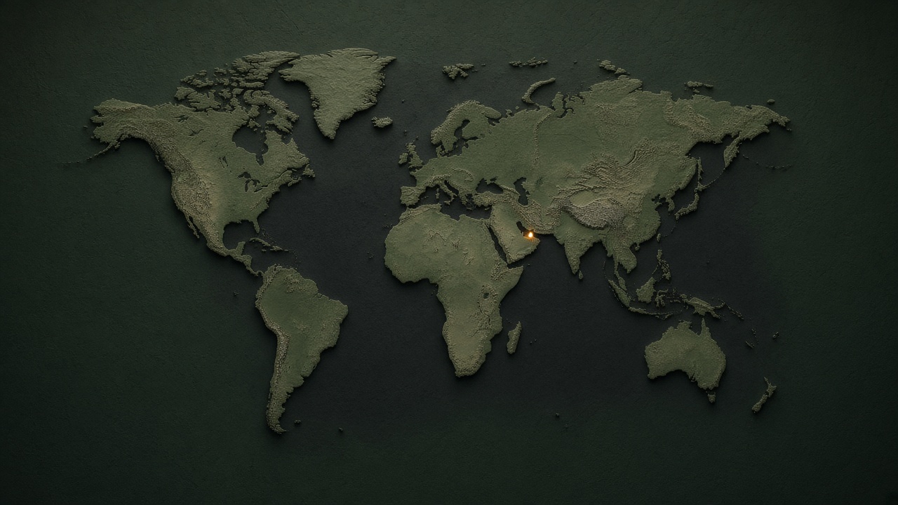 World map with CGS India air export from Keralam